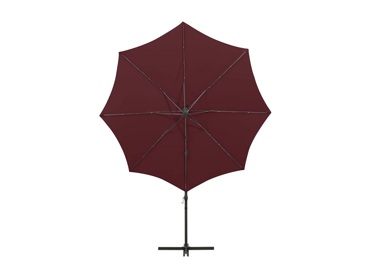 Ekin  Zweefparasol met paal en LED-verlichting 300 cm bordeauxrood