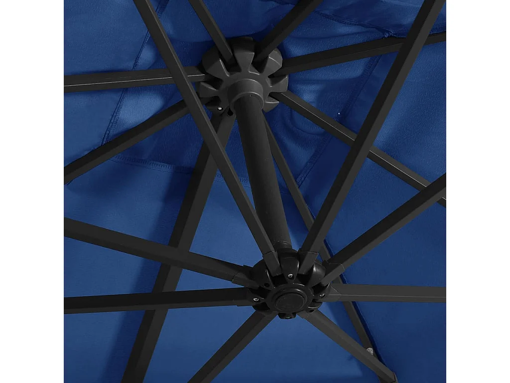 Xyral  Sombrilla voladiza jardín LED palo acero azul azure 250x250 cm