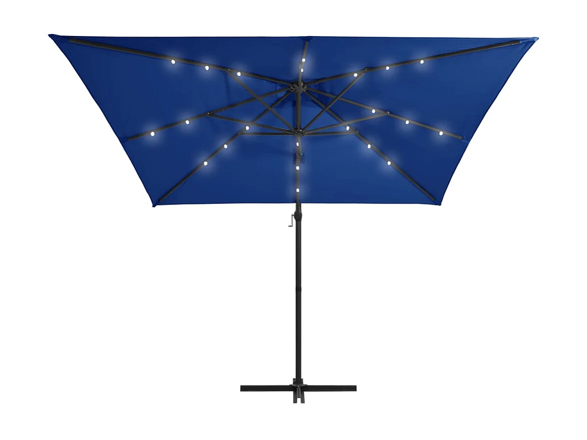 Xyral  Parasol de jardin en porte-à-faux lumières LED et mât en acier