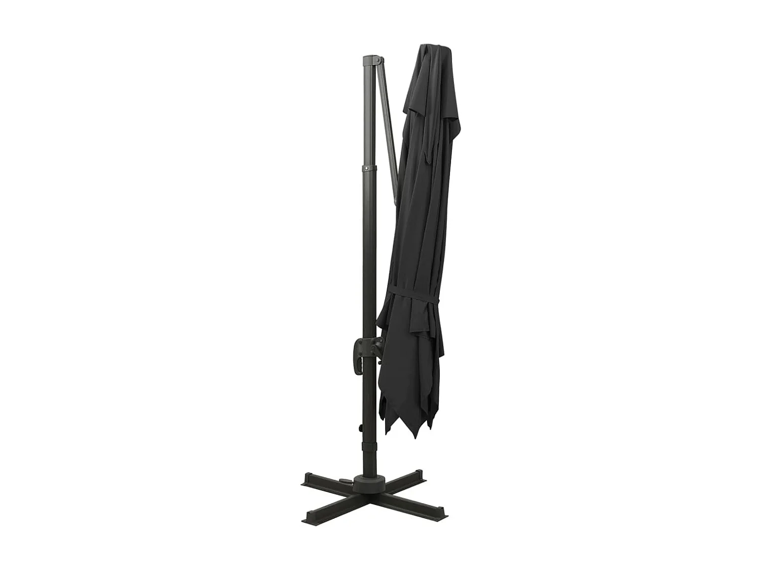 Zuienkerke  Zweefparasol met dubbel dak 300x300 cm zwart