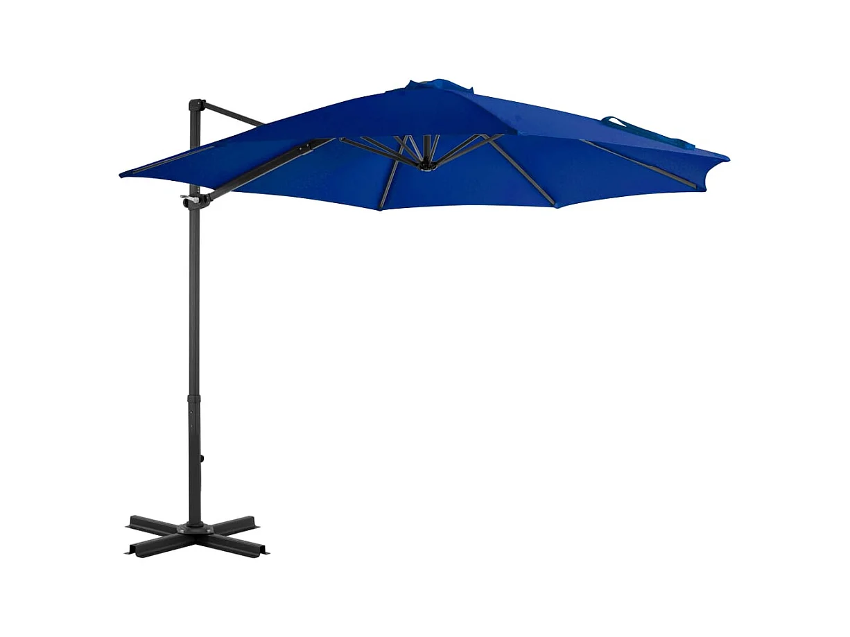 Liège  Parasol de jardin en porte-à-faux mât en aluminium bleu azuré