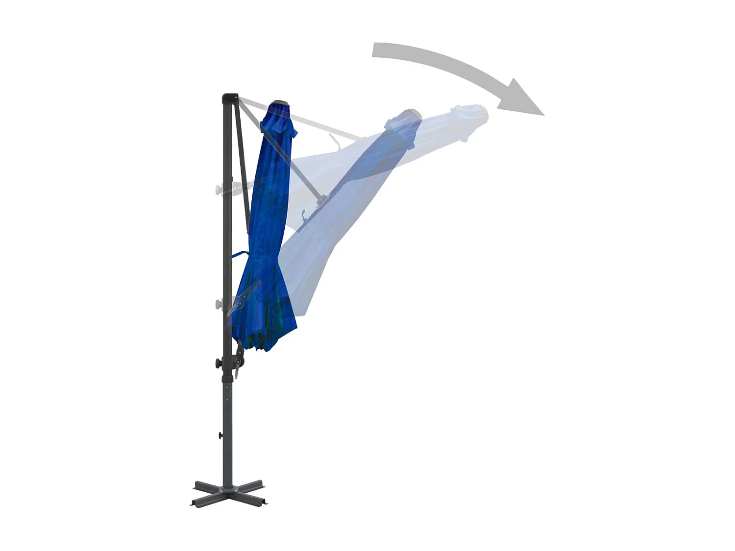 Liège  Sombrilla de jardín voladiza poste aluminio azul azure 300 cm