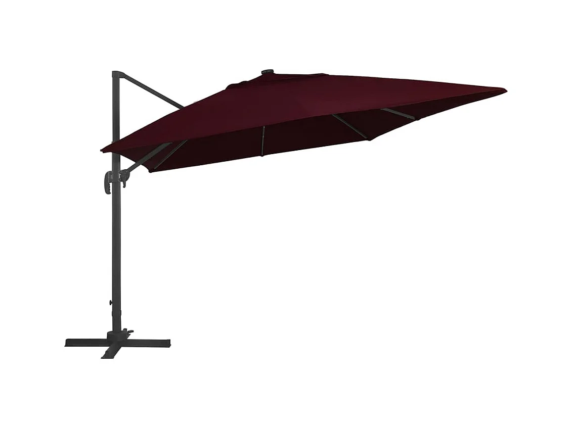Ersan  Zweefparasol met LED-verlichting 400x300 cm bordeauxrood
