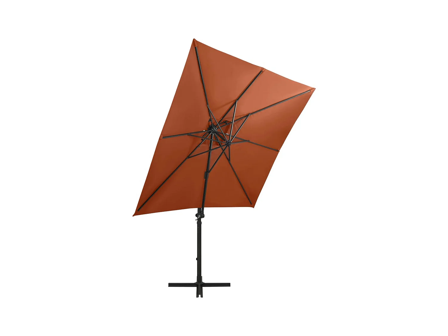 Remko  Zweefparasol met paal en LED-verlichting 250 cm terracottakleur