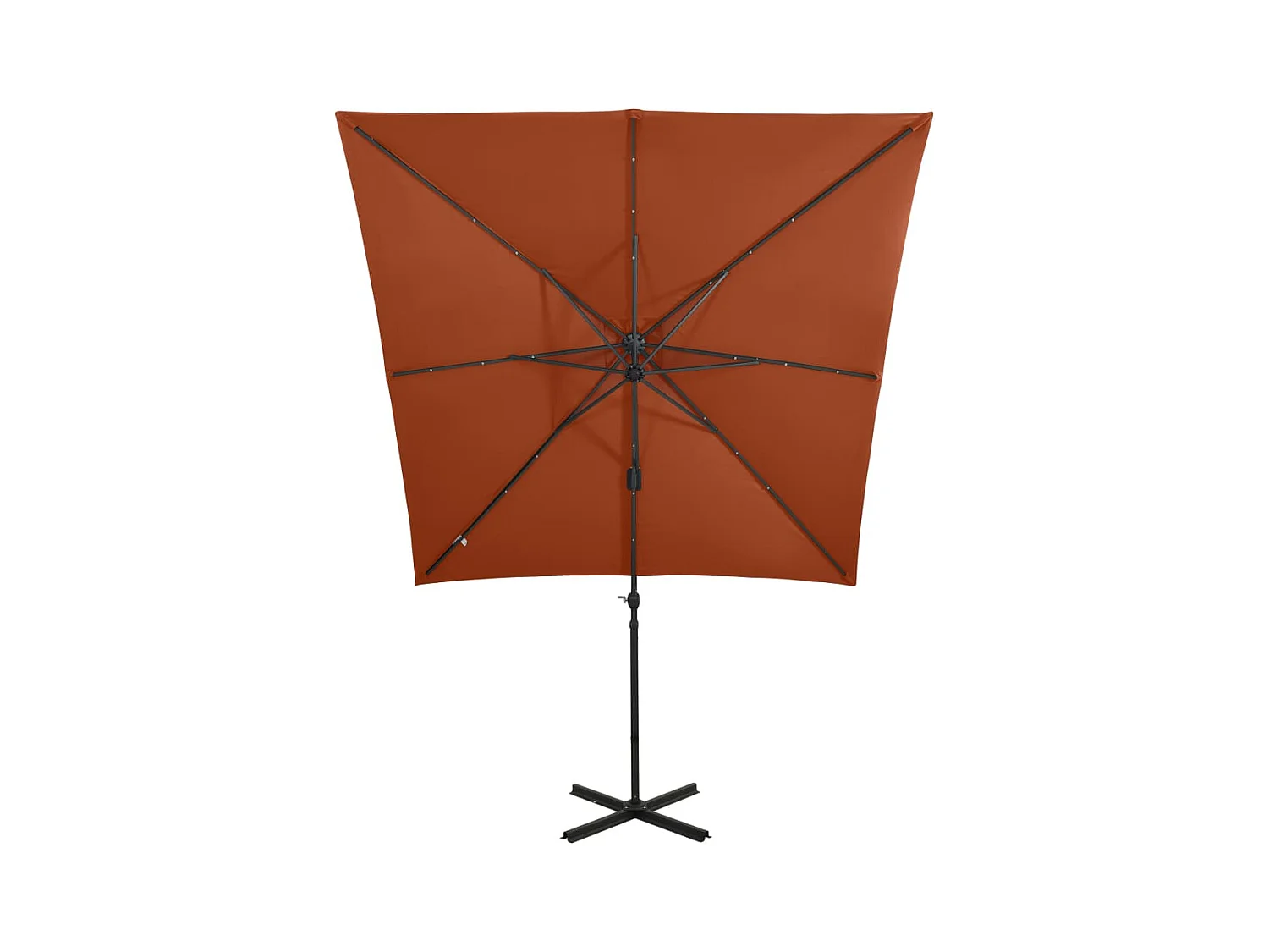 Remko  Zweefparasol met paal en LED-verlichting 250 cm terracottakleur