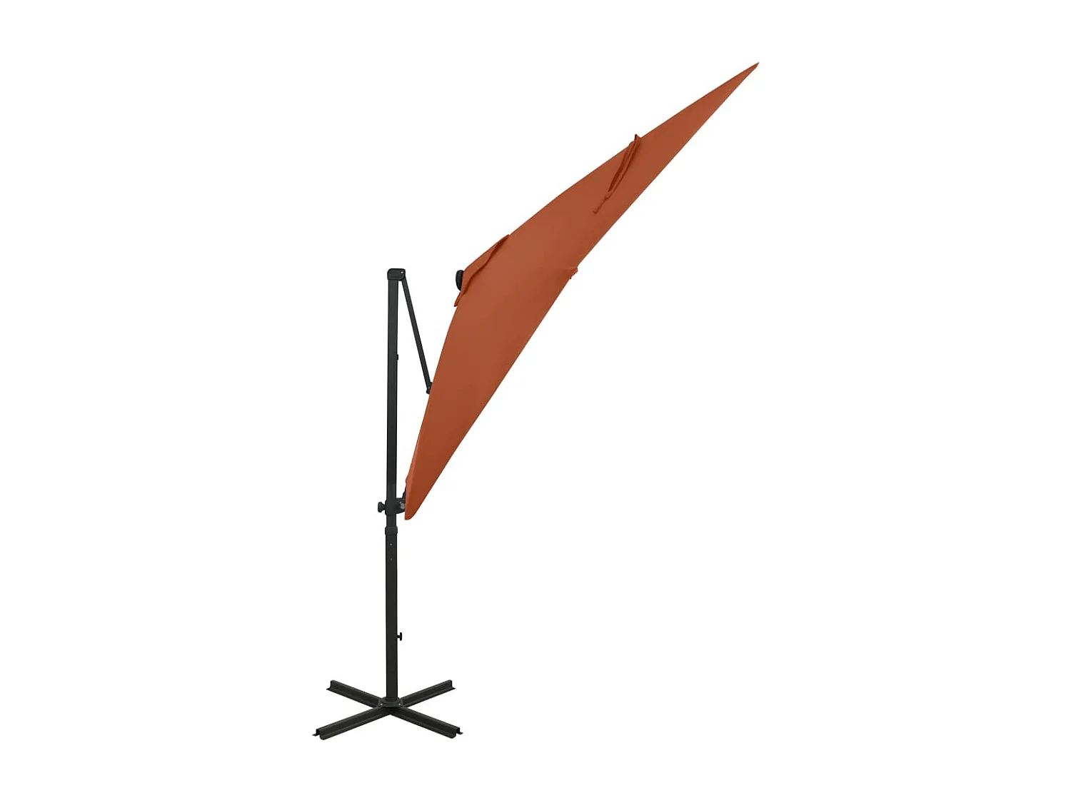 Remko  Zweefparasol met paal en LED-verlichting 250 cm terracottakleur