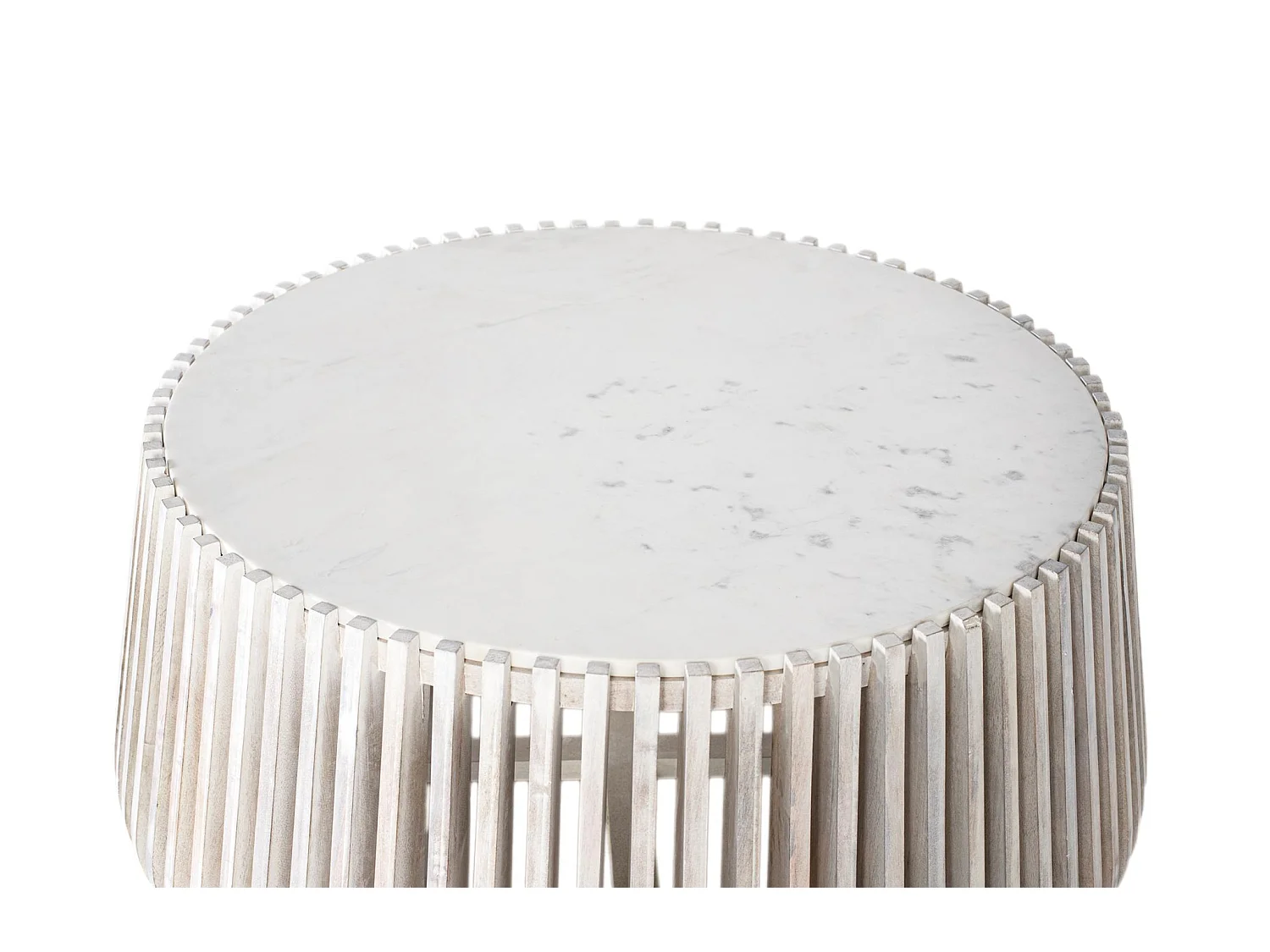 Tables basses en marbre 96 cm, style rustique moderne - 42 x 96 x 96 cm