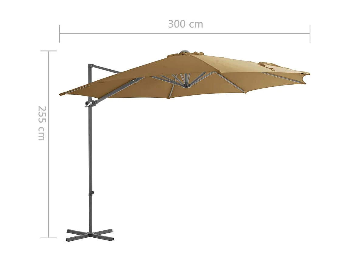 Forest Park  Zweefparasol met stalen paal 300 cm taupe