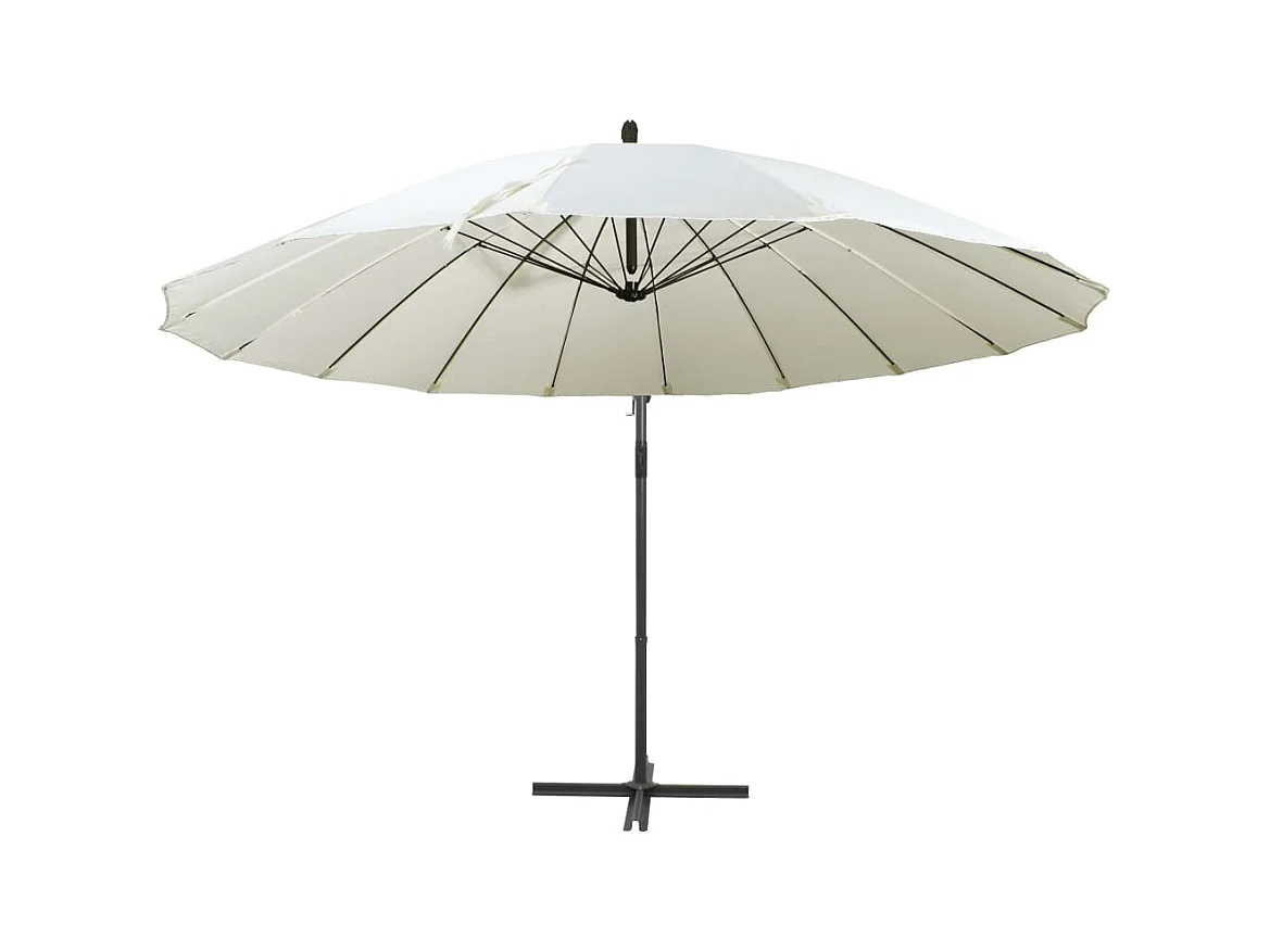 Lapua  Parasol suspendu avec poteau en aluminium Blanc 3 m