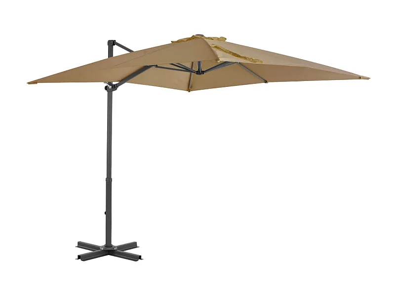 Liège  Parasol de jardin en porte-à-faux et poteau en aluminium taupe