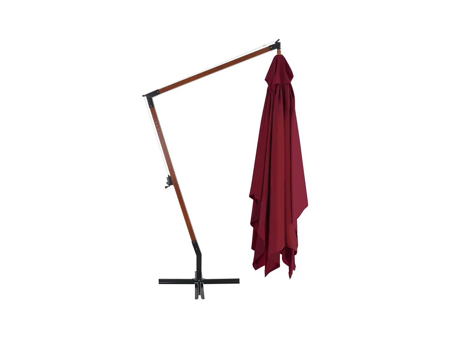 Yukon  Zweefparasol met houten paal 400x300 cm bordeauxrood