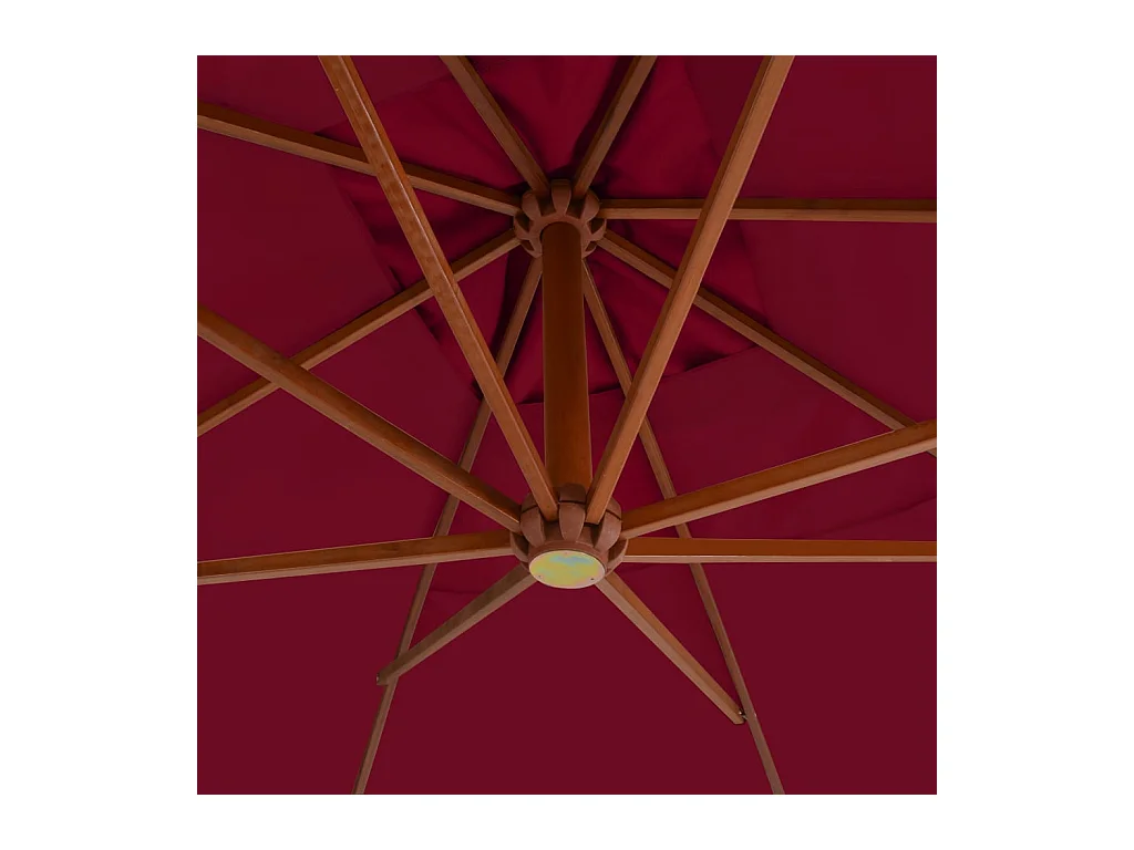 Yukon  Zweefparasol met houten paal 400x300 cm bordeauxrood