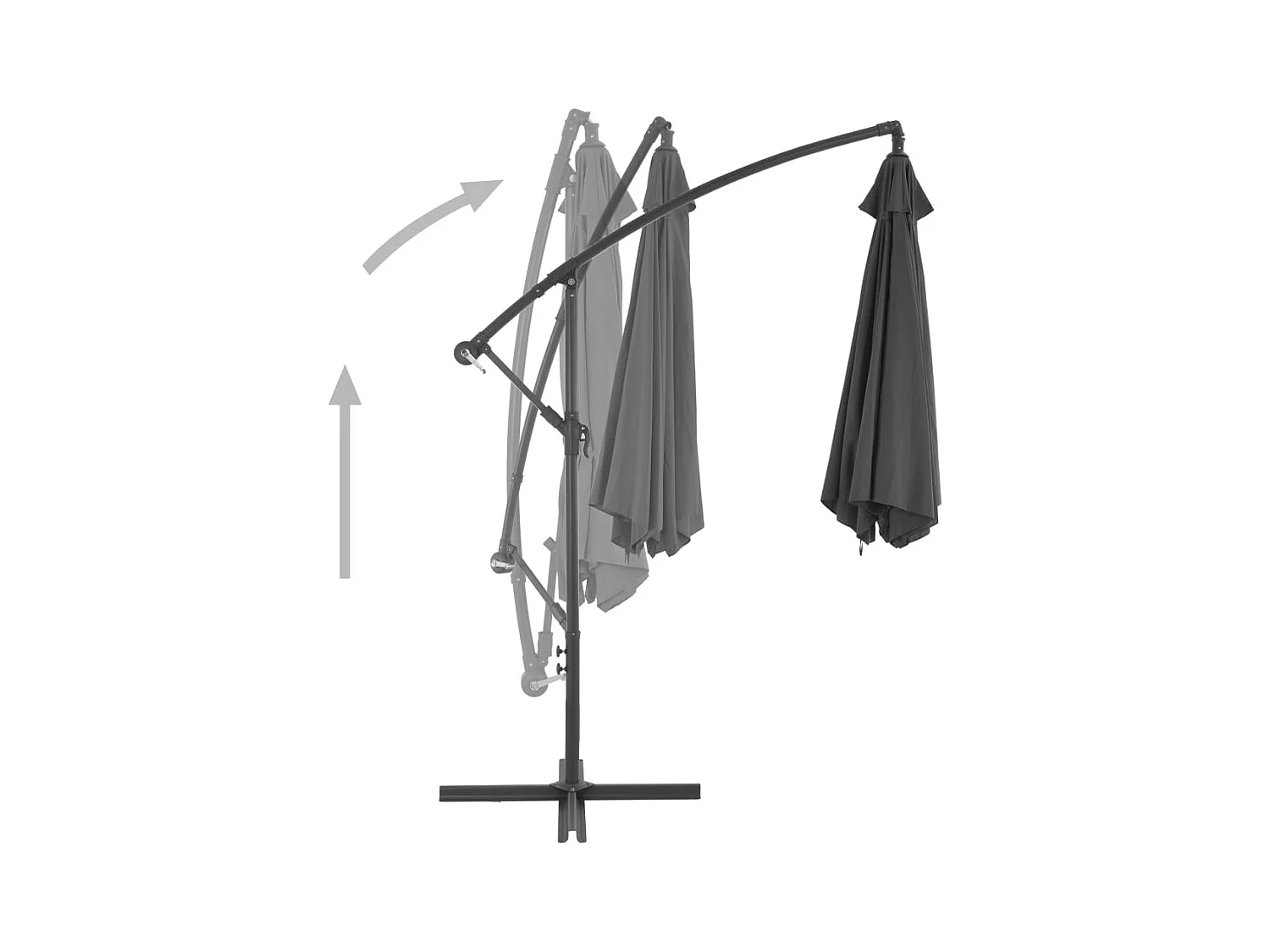 Kristine Marie  Parasol de jardin en porte-à-faux et poteau en aluminium