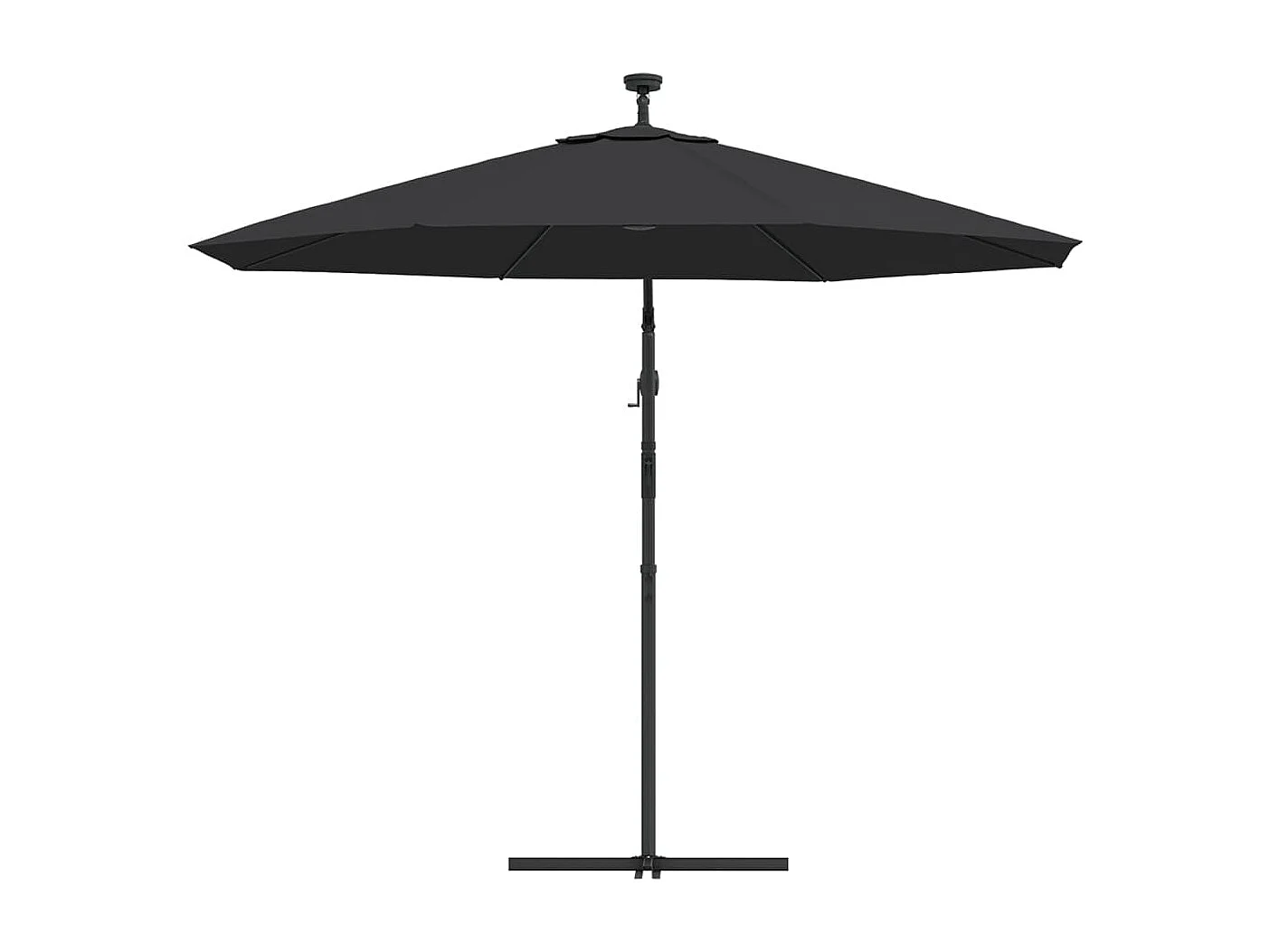 Carrickboy  Parasol de jardin en porte-à-faux et lumières LED mât en acier