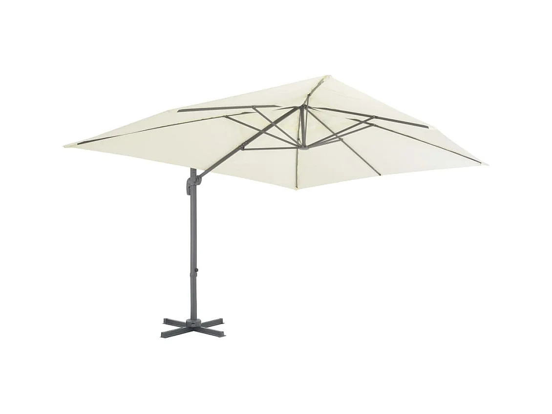 Church Point  Parasol de jardin déporté avec mât en aluminium 400 x 300 cm Sable