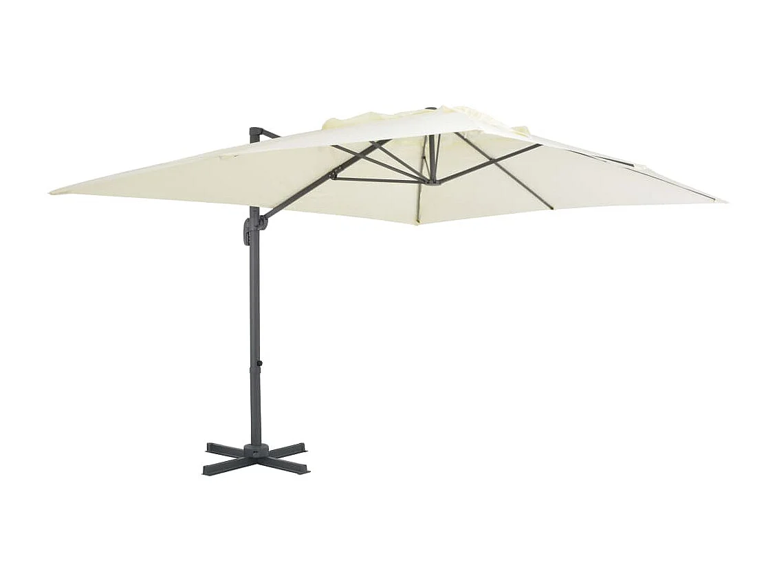Church Point  Parasol de jardin déporté avec mât en aluminium 400 x 300 cm Sable