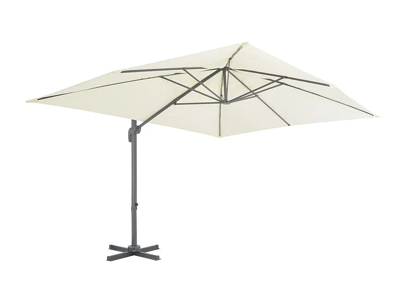 Church Point  Parasol de jardin déporté avec mât en aluminium 400 x 300 cm Sable