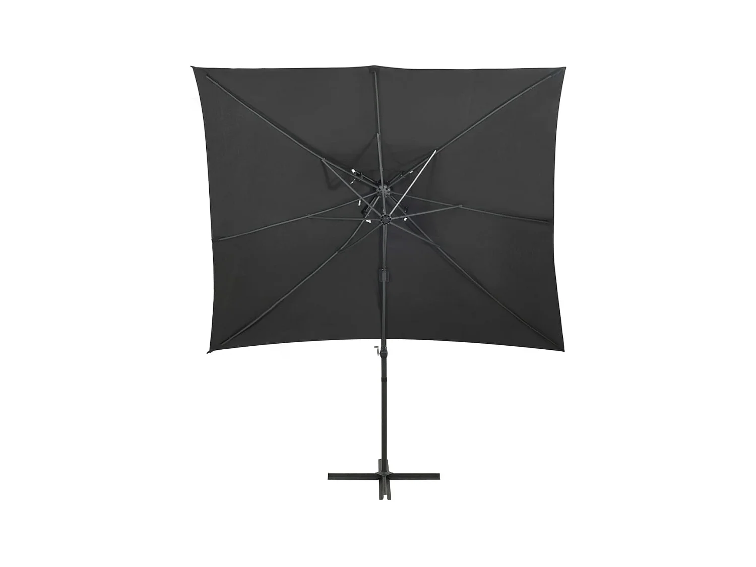 Fahriye  Parasol de jardin en porte-à-faux à double toit anthracite