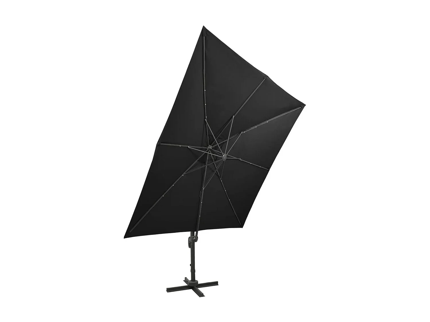 Filendra  Zweefparasol met paal en LED-verlichting 300 cm zwart