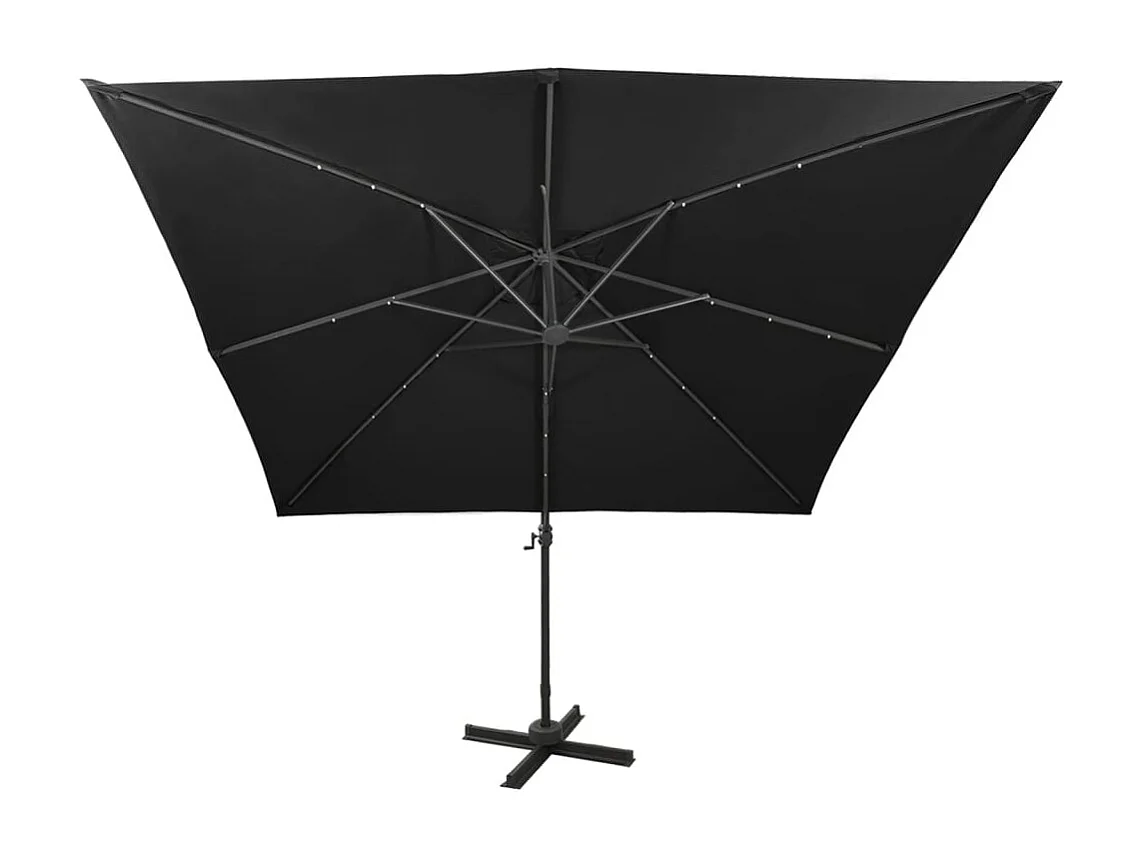 Filendra  Zweefparasol met paal en LED-verlichting 300 cm zwart