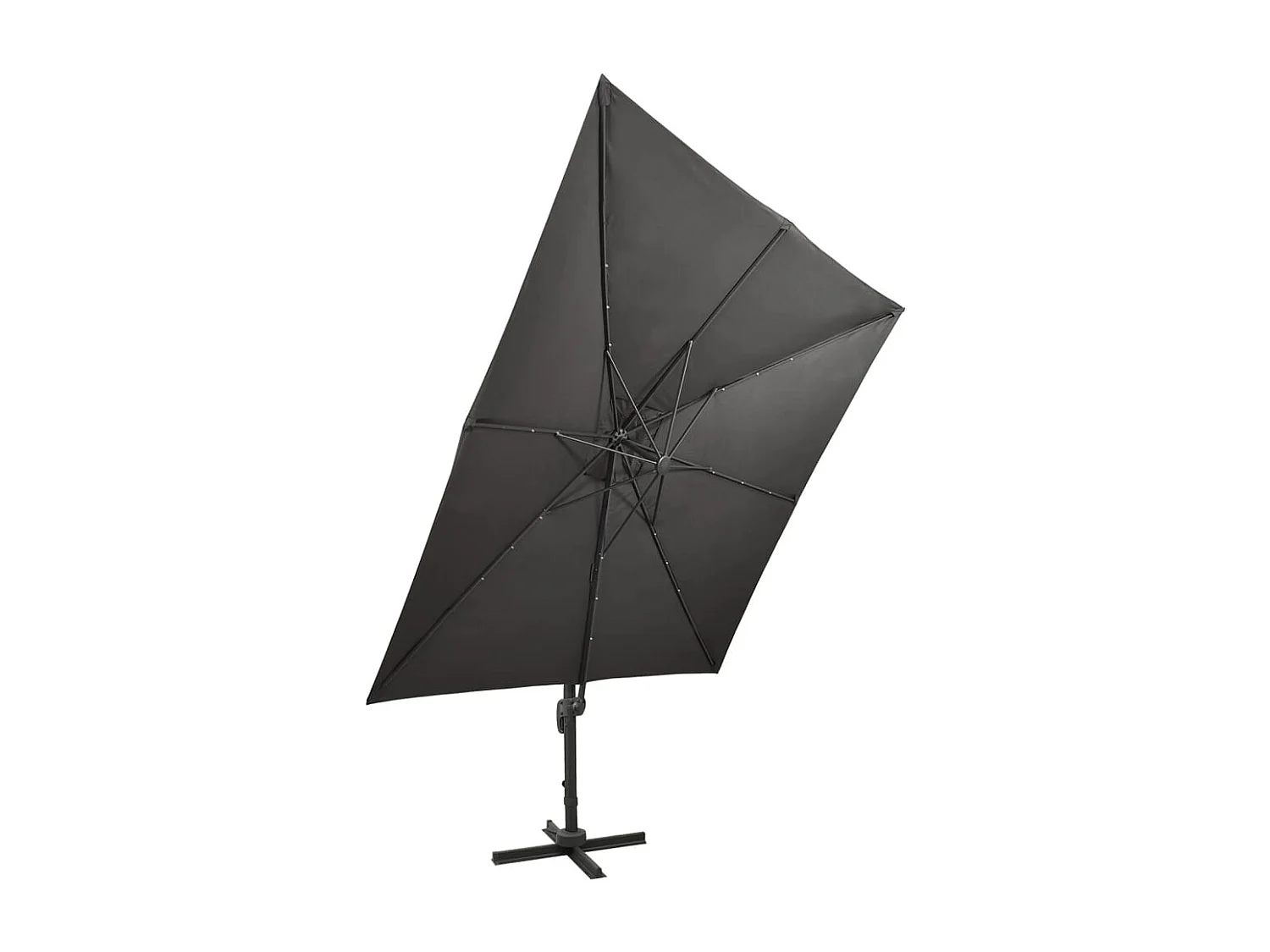 Filendra  Parasol de jardin en porte-à-faux avec mât et lumières LED