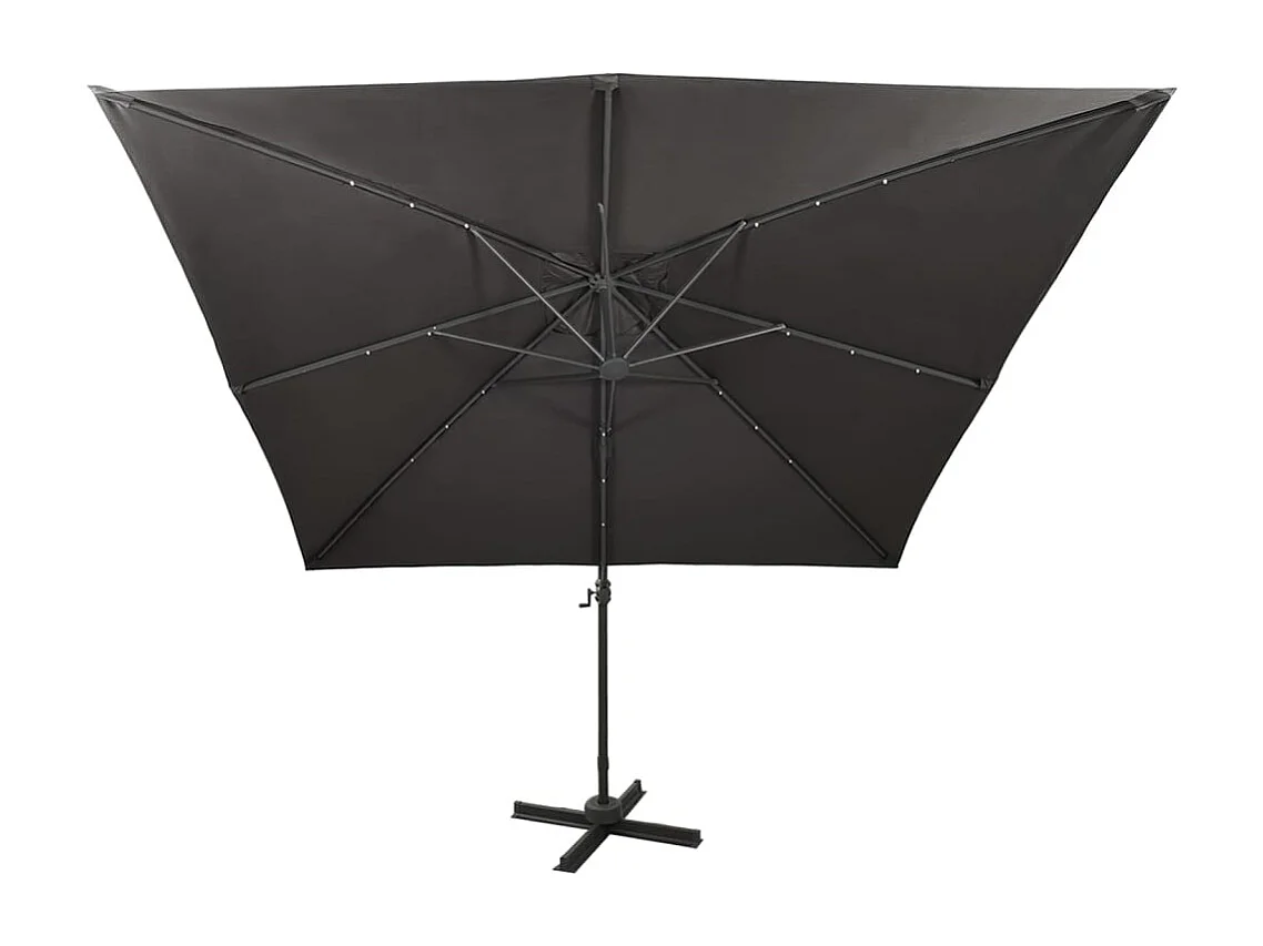 Filendra  Parasol de jardin en porte-à-faux avec mât et lumières LED