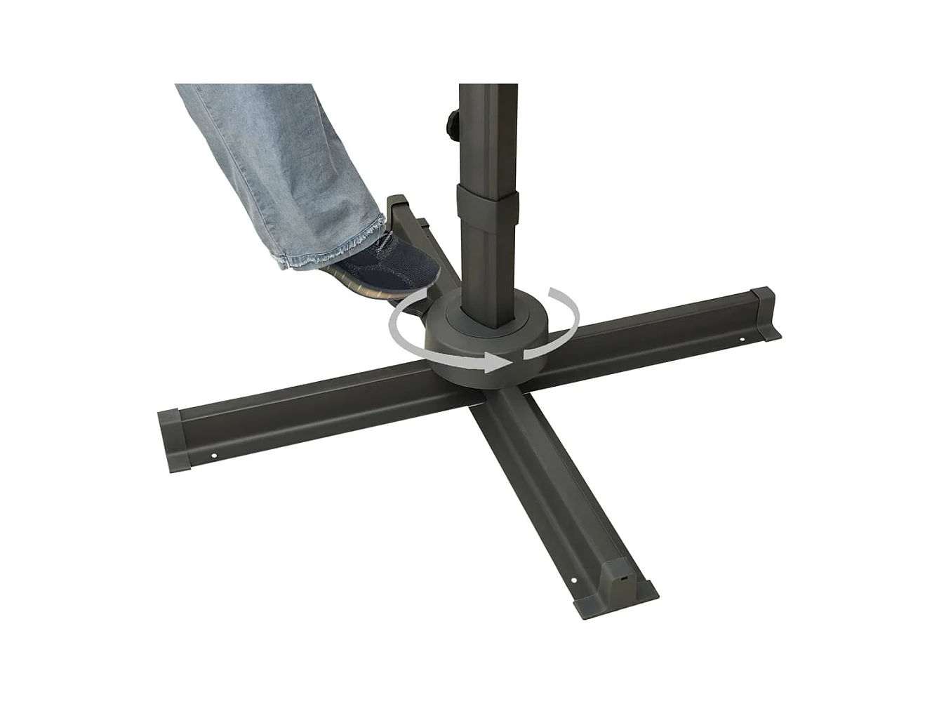 Zuienkerke  Parasol de jardin déporté avec double plateau 300 x 300 cm Sable