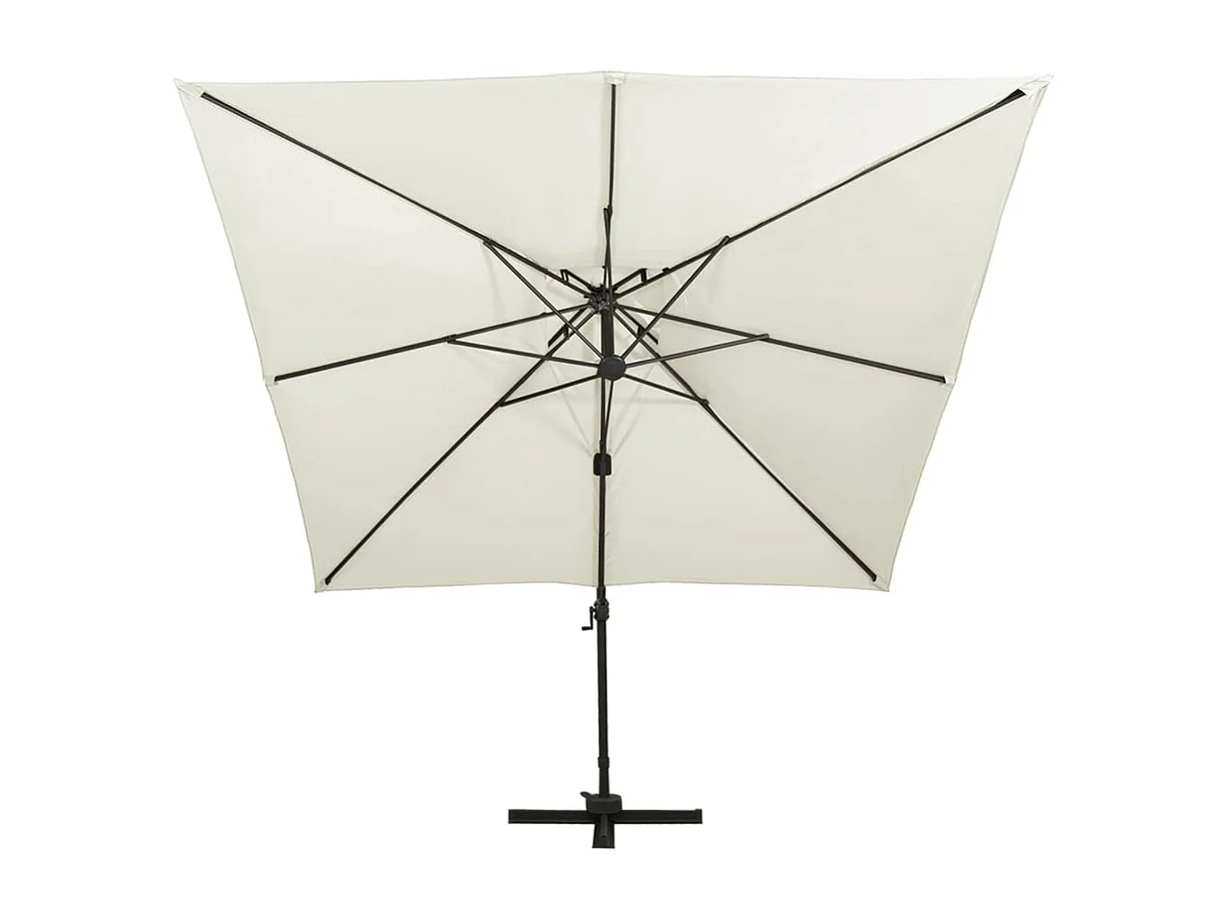 Zuienkerke  Parasol de jardin déporté avec double plateau 300 x 300 cm Sable