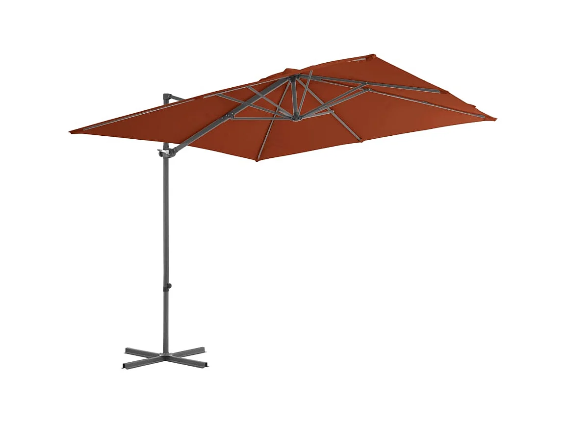 Forest Park  Parasol de jardin en porte-à-faux avec mât en acier terre cuite