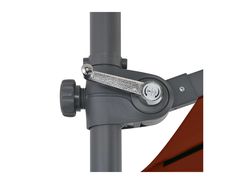 Forest Park  Parasol de jardin en porte-à-faux avec mât en acier terre cuite