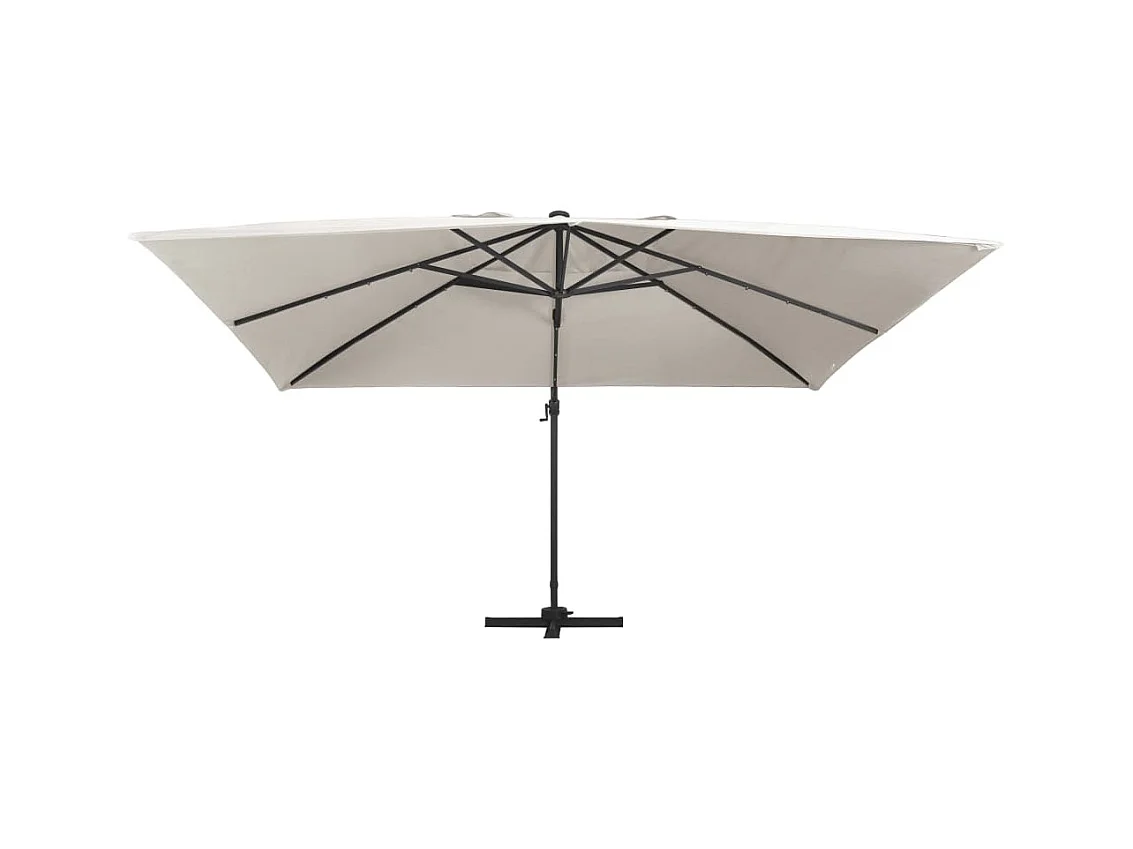 Ersan  Parasol de jardin en porte-à-faux lumières LED mât en aluminium