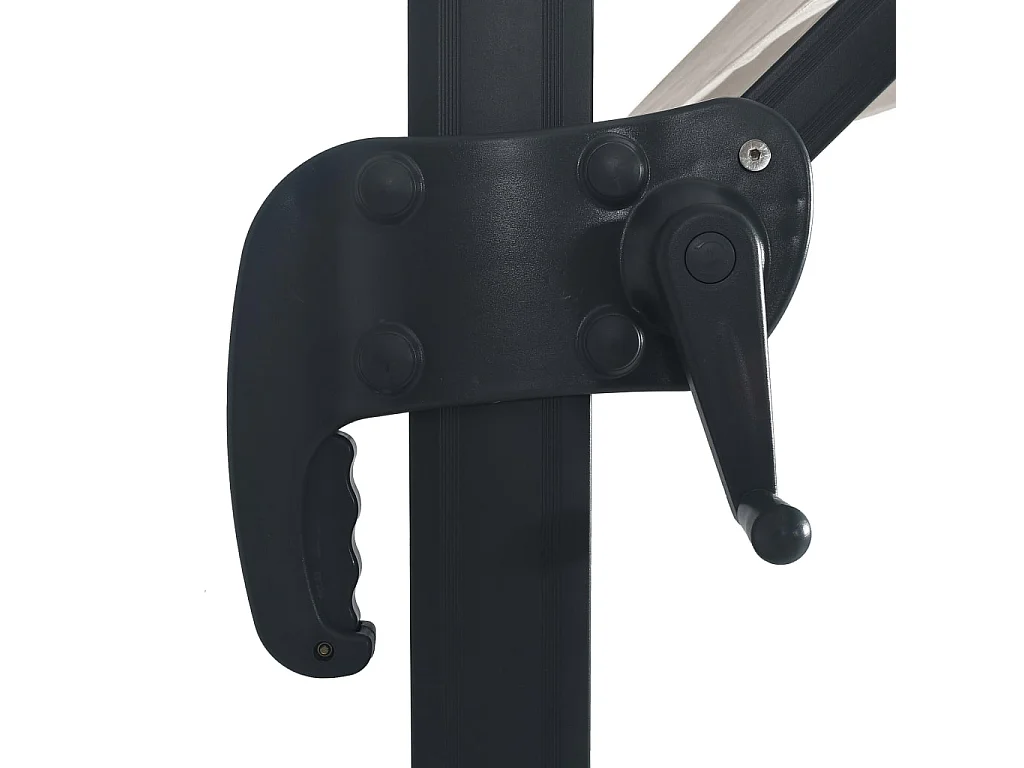 Ersan  Parasol de jardin en porte-à-faux lumières LED mât en aluminium