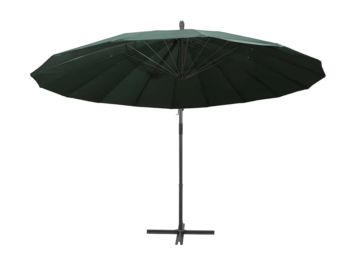 Lapua  Parasol suspendu avec poteau en aluminium Vert 3 m