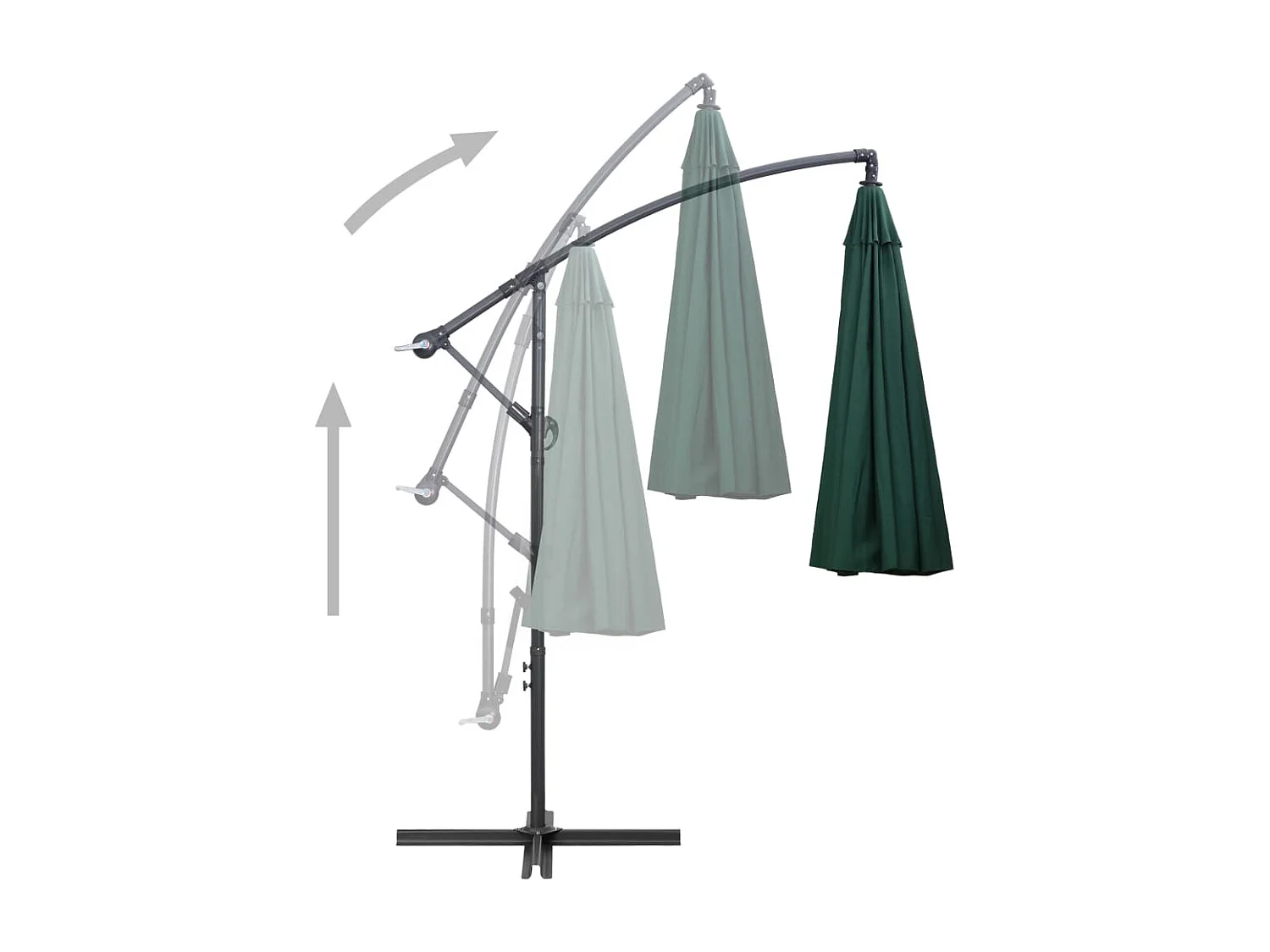 Lapua  Parasol suspendu avec poteau en aluminium Vert 3 m