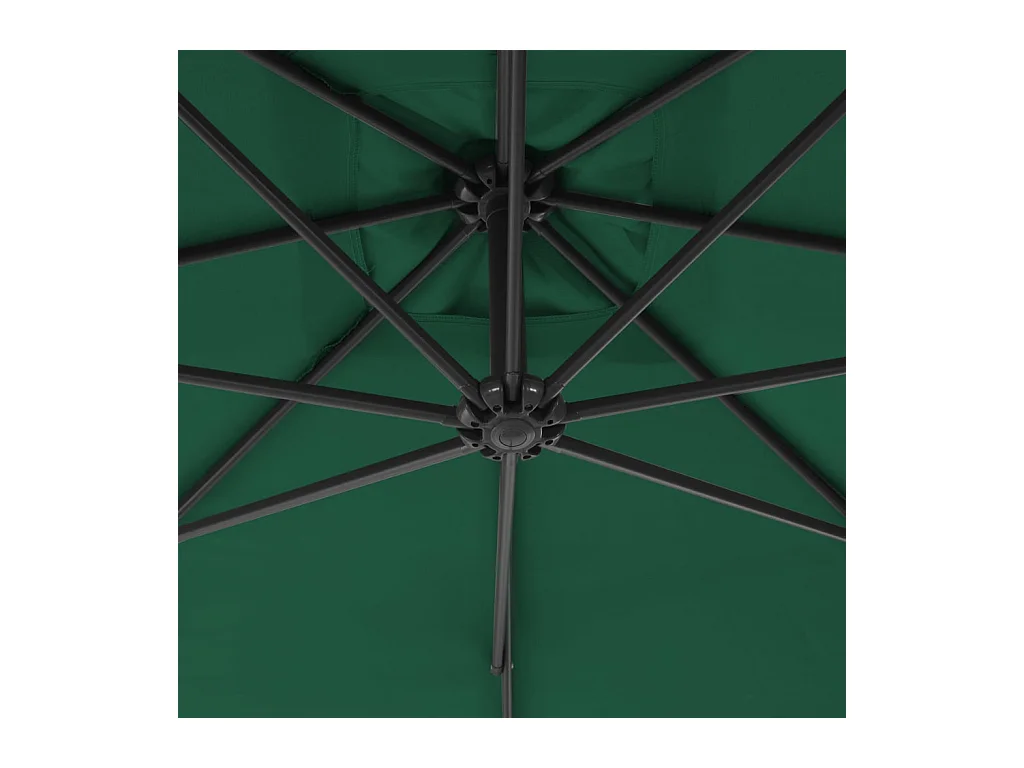 Sondre  Parasol de jardin en porte-à-faux avec mât en acier vert