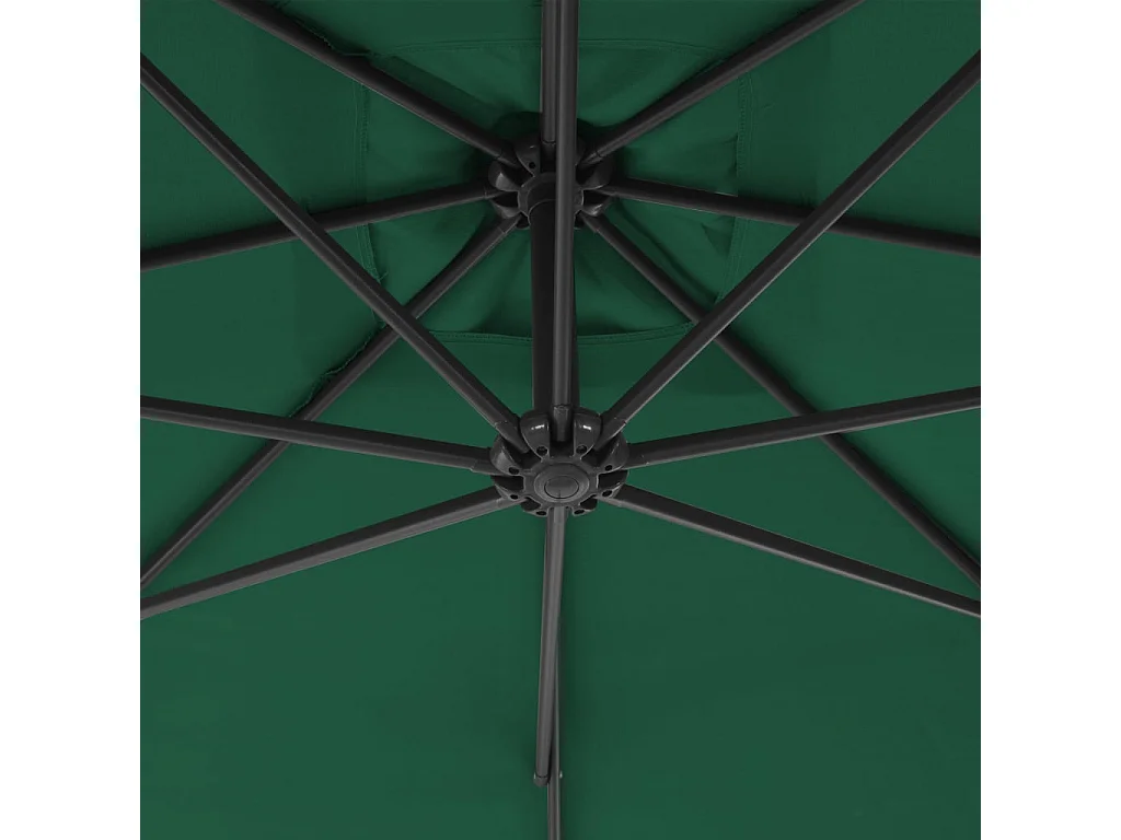 Sondre  Parasol de jardin en porte-à-faux avec mât en acier vert