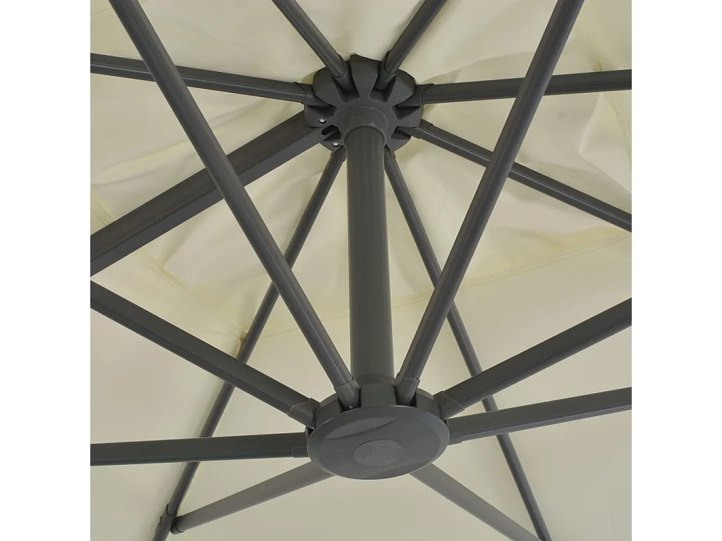 Church Point  Zweefparasol met aluminium paal 300x300 cm zandkleurig