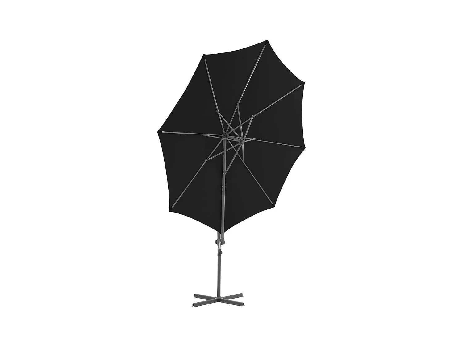 Forest Park  Parasol de jardin en porte-à-faux avec mât en acier noir 300 cm