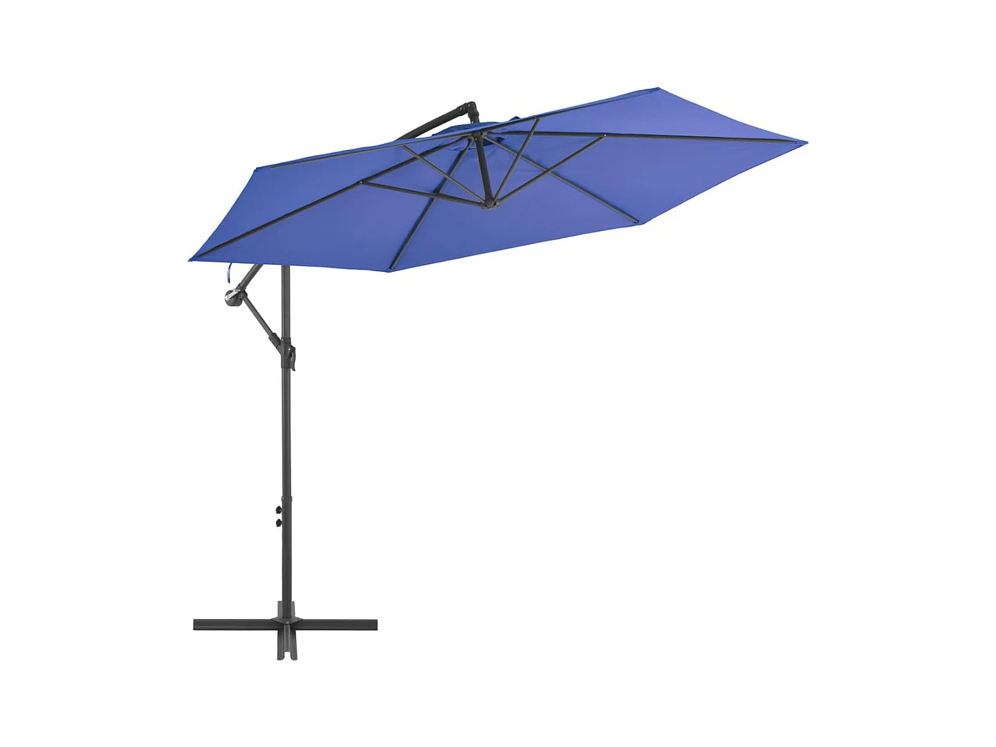Kristine Marie  Parasol de jardin en porte-à-faux avec mât en aluminium bleu