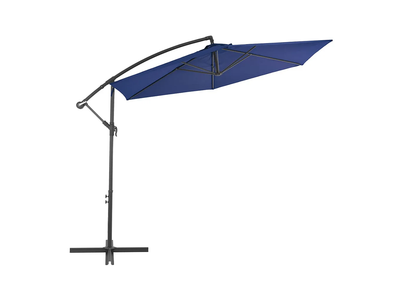 Kristine Marie  Parasol de jardin en porte-à-faux avec mât en aluminium bleu