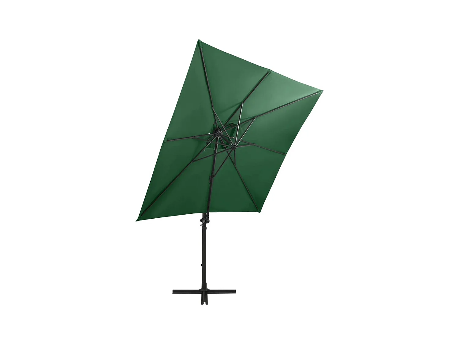 Remko  Zweefparasol met paal en LED-verlichting 250 cm groen
