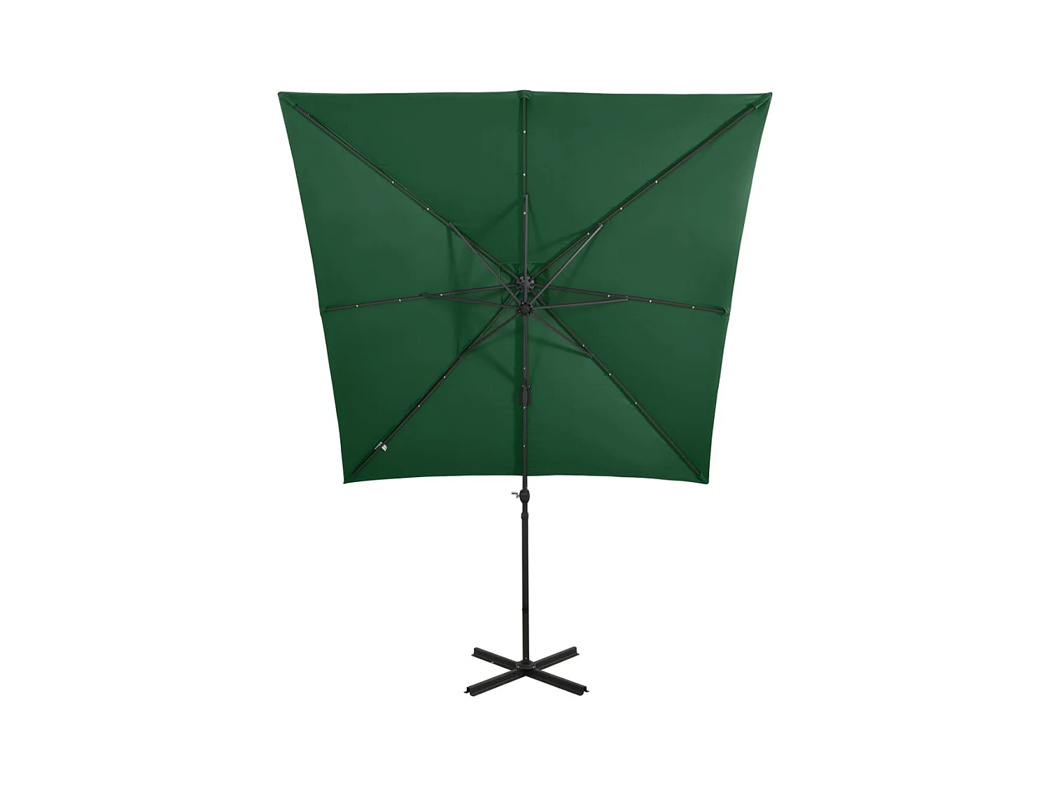 Remko  Zweefparasol met paal en LED-verlichting 250 cm groen