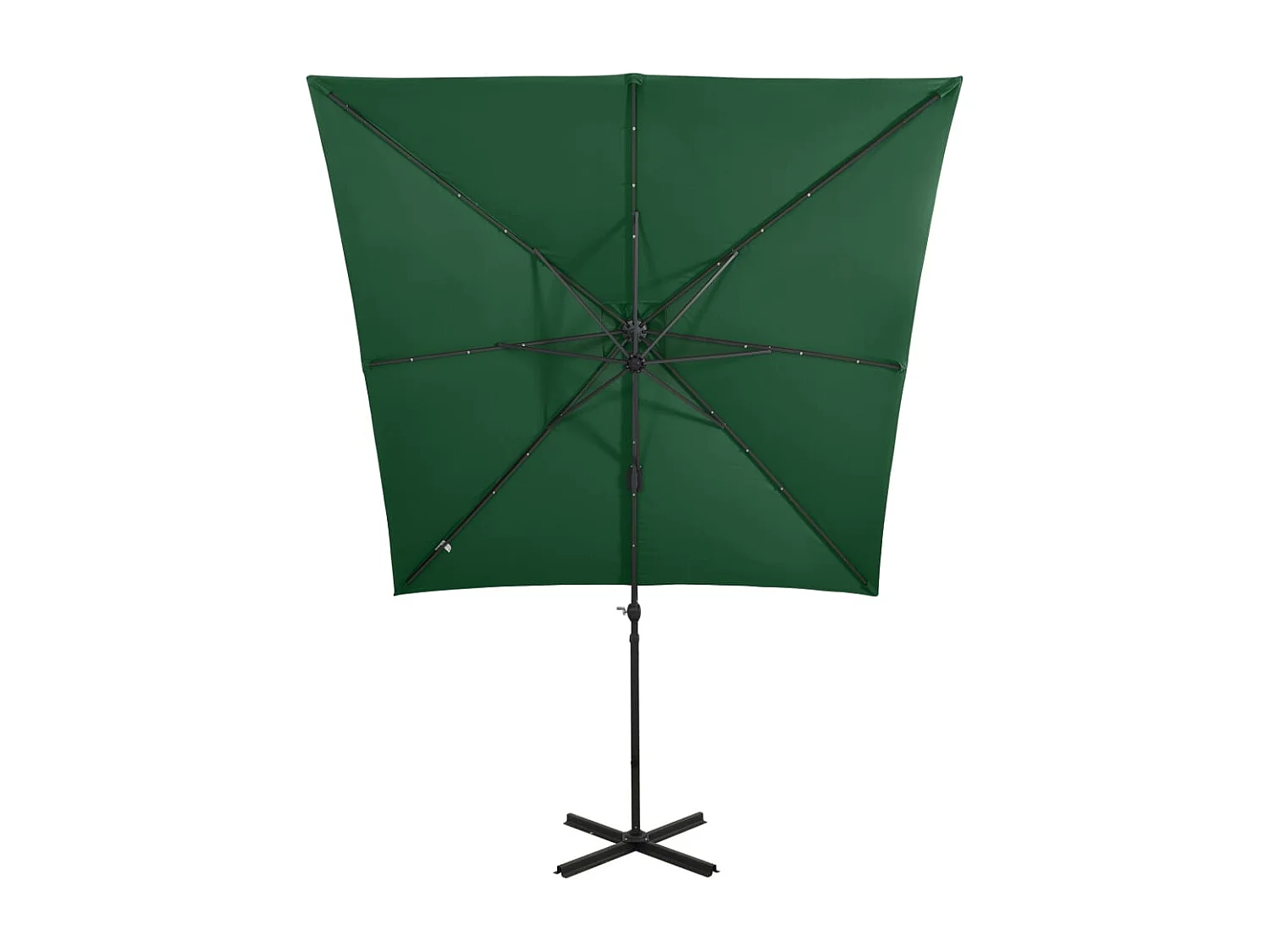 Remko  Zweefparasol met paal en LED-verlichting 250 cm groen