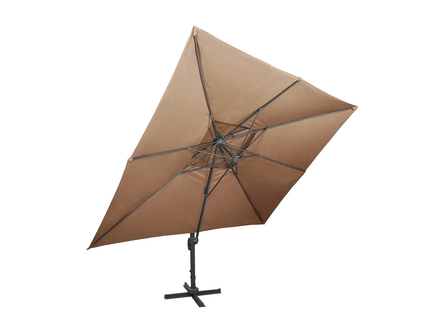 Zuienkerke  Zweefparasol met dubbel dak 400x300 cm taupe
