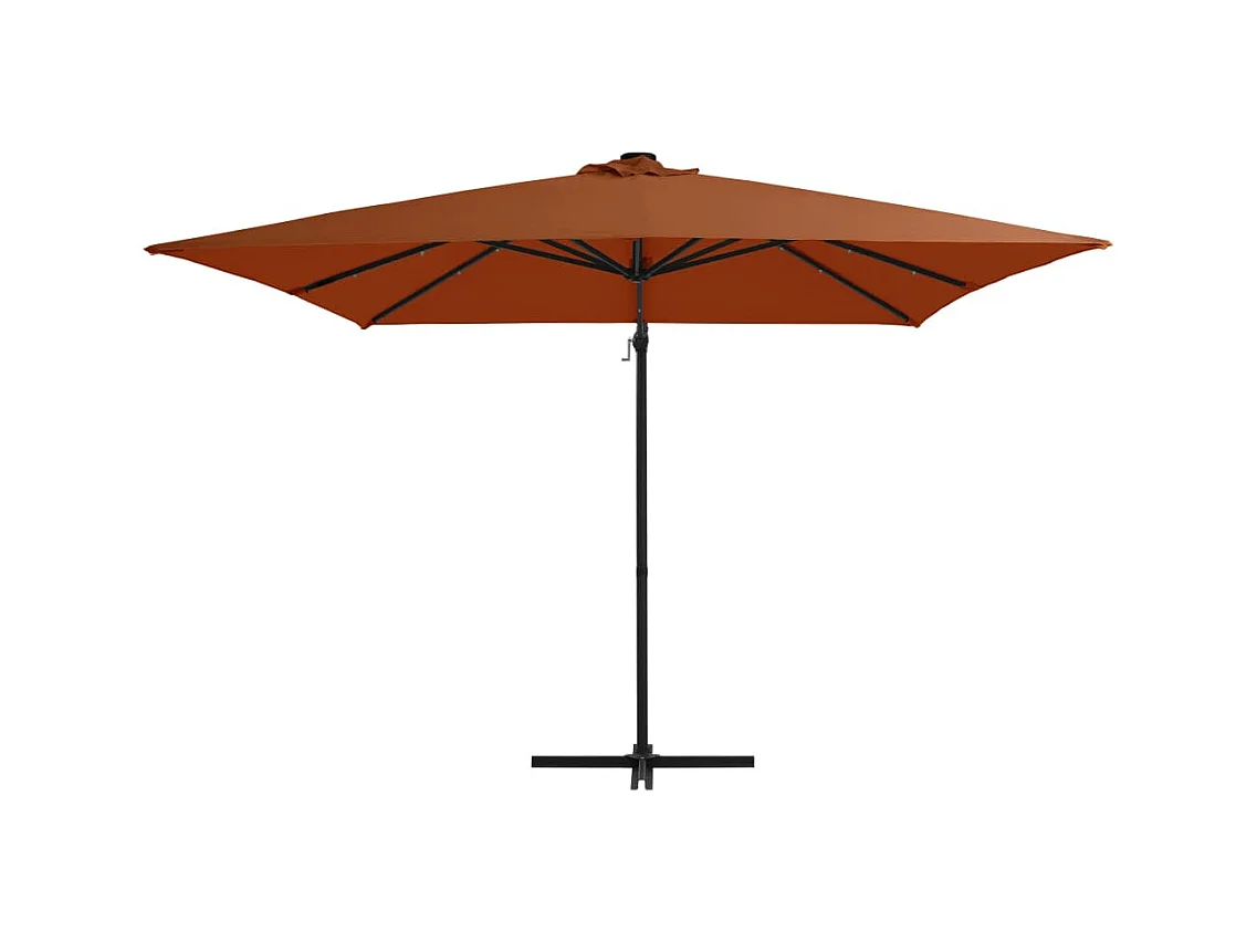 Xyral  Parasol de jardin en porte-à-faux avec lumières LED terre cuite