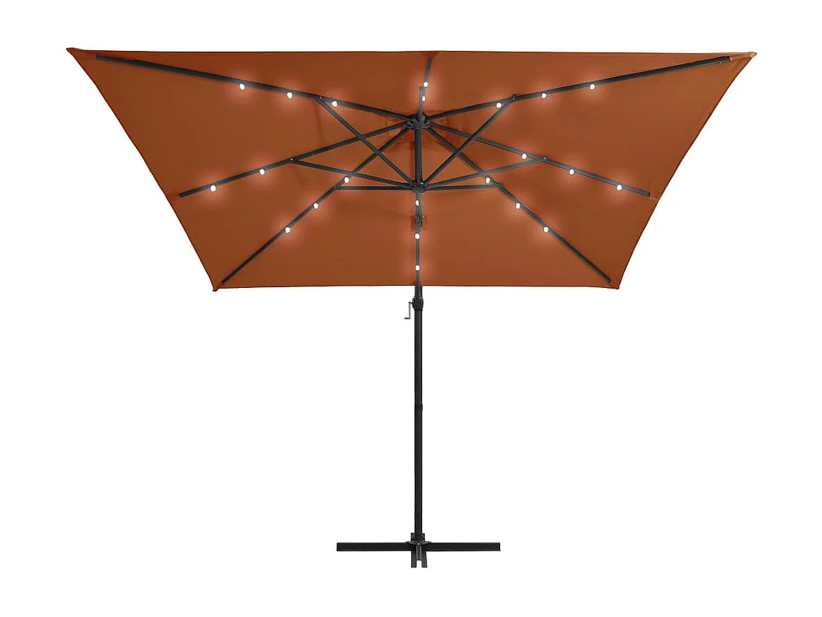 Xyral  Parasol de jardin en porte-à-faux avec lumières LED terre cuite