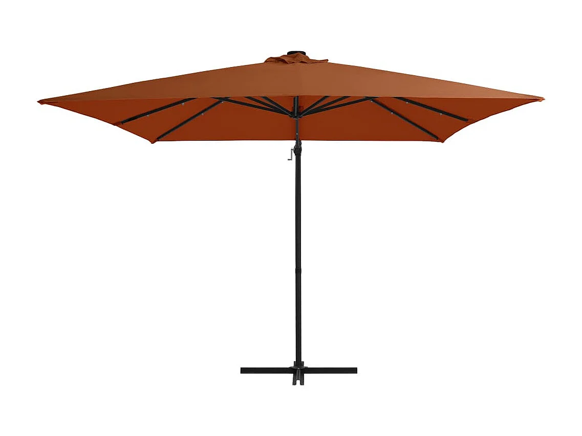 Xyral  Parasol de jardin en porte-à-faux avec lumières LED terre cuite