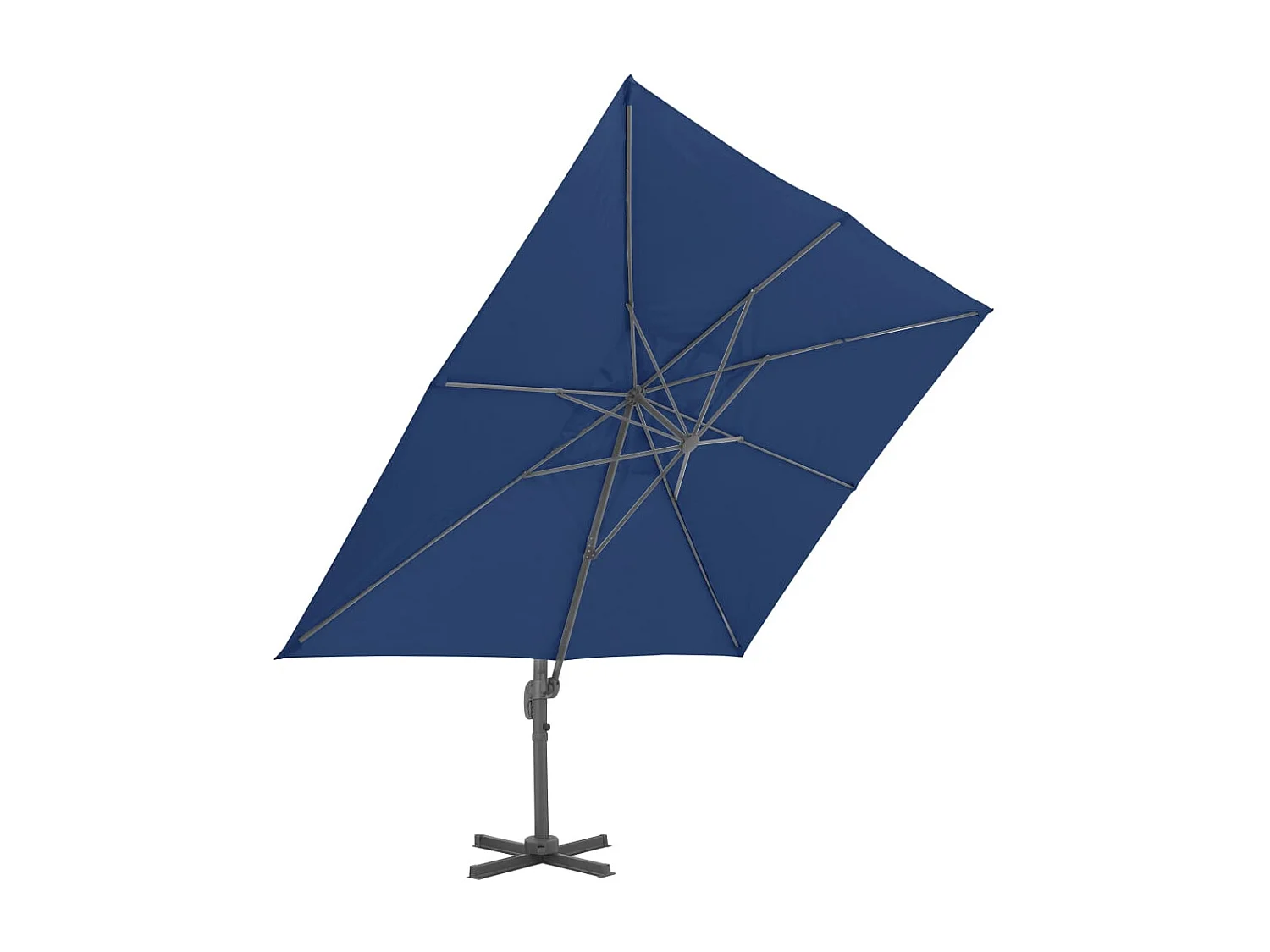 Church Point  Parasol de jardin en porte-à-faux et mât en aluminium bleu azur