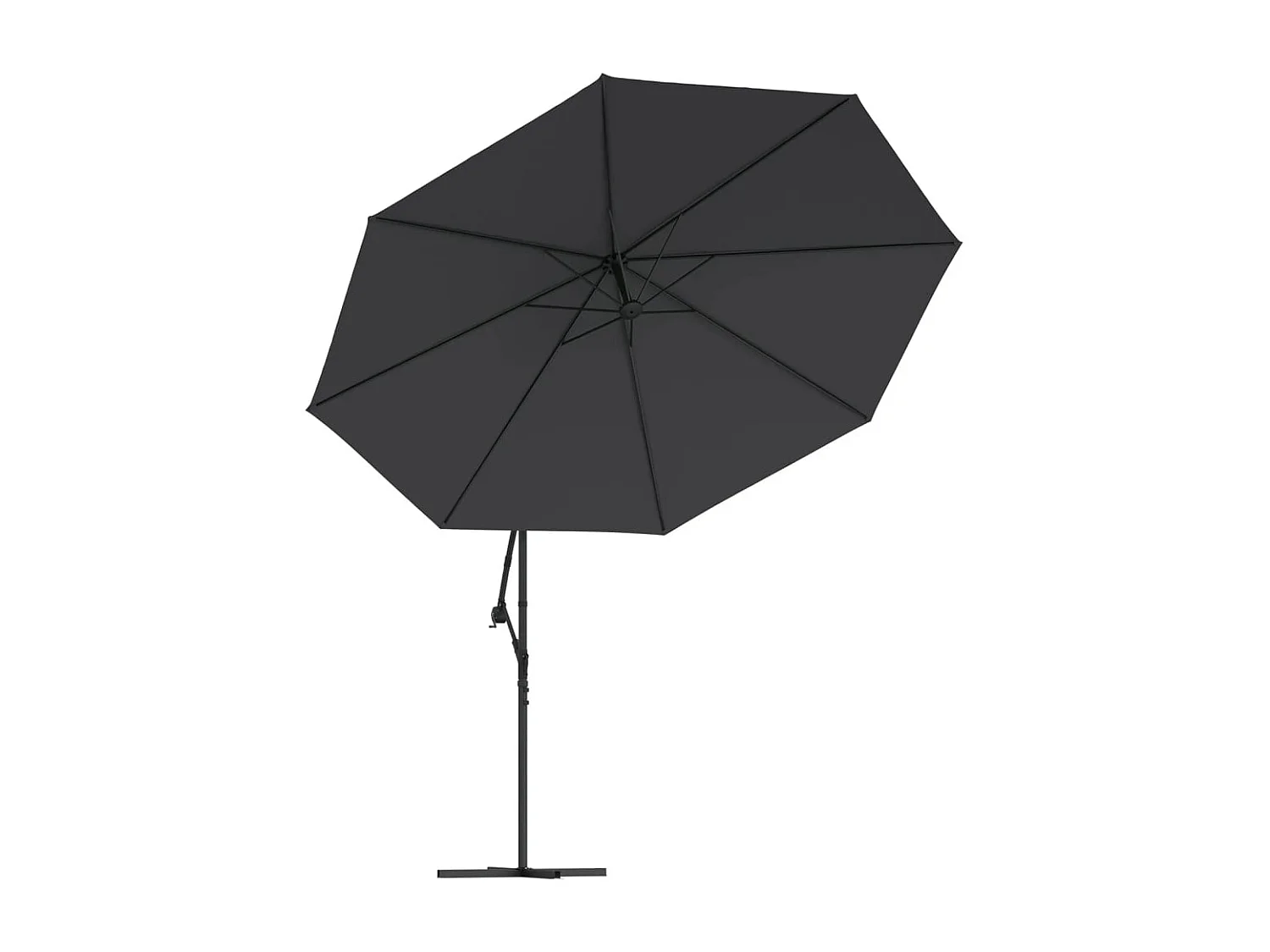 Carrickboy  Parasol de jardin en porte-à-faux avec lumières LED noir 350 cm