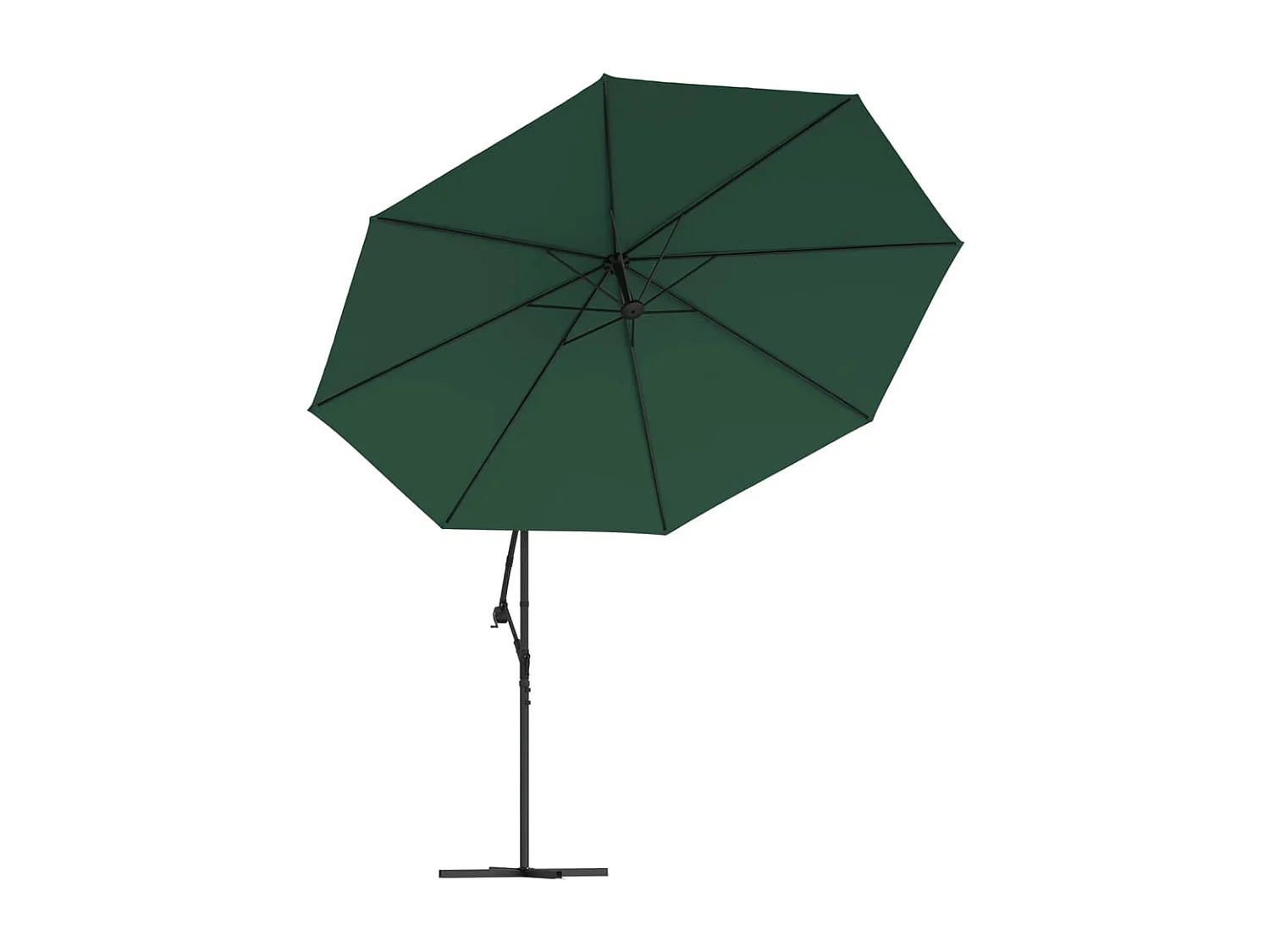 Carrickboy  Zweefparasol met LED-verlichting en metalen paal 350 cm groen